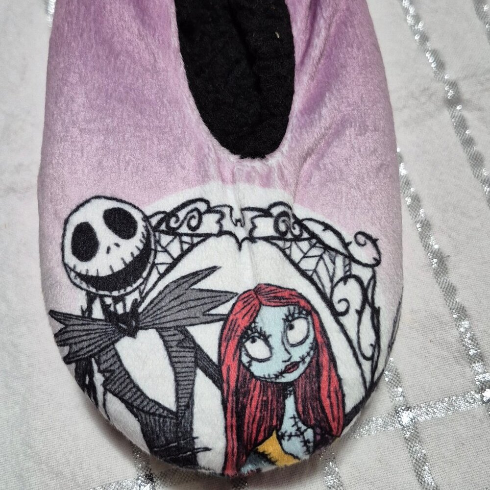 Nightmare Before Christmas Purple Slippers S-M , 7 in measure 4in across *